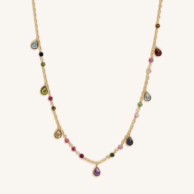 Graceful Delight Multi-Color Sapphire and Tourmaline Necklace