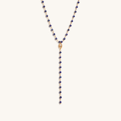 Whisper of Truth - Evil Eye Lapis Lazuli Rosary Necklace