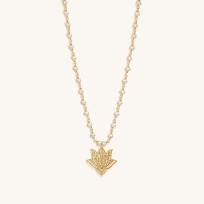Renewed Intuition Lotus Pearl Necklace