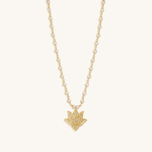 Renewed Intuition Lotus Pearl Necklace