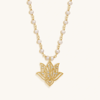 Renewed Intuition Lotus Pearl Necklace