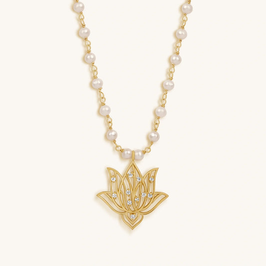 Renewed Intuition Lotus Pearl Necklace
