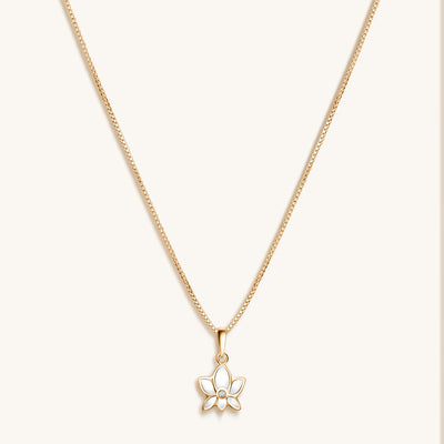 Emerging Beauty Lotus Pendant Necklace