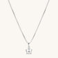 Divine Virtue - White Enamel Diamond Lotus Necklace