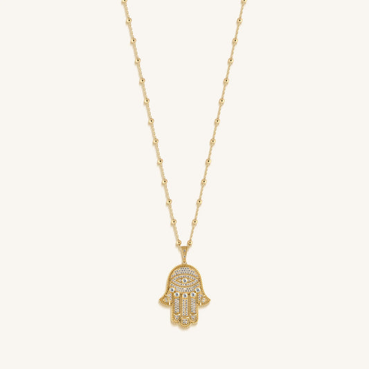 Inspired Action Gold Evil Eye & Hamsa Hand Necklace