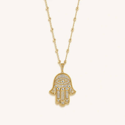 Inspired Action Gold Evil Eye & Hamsa Hand Necklace