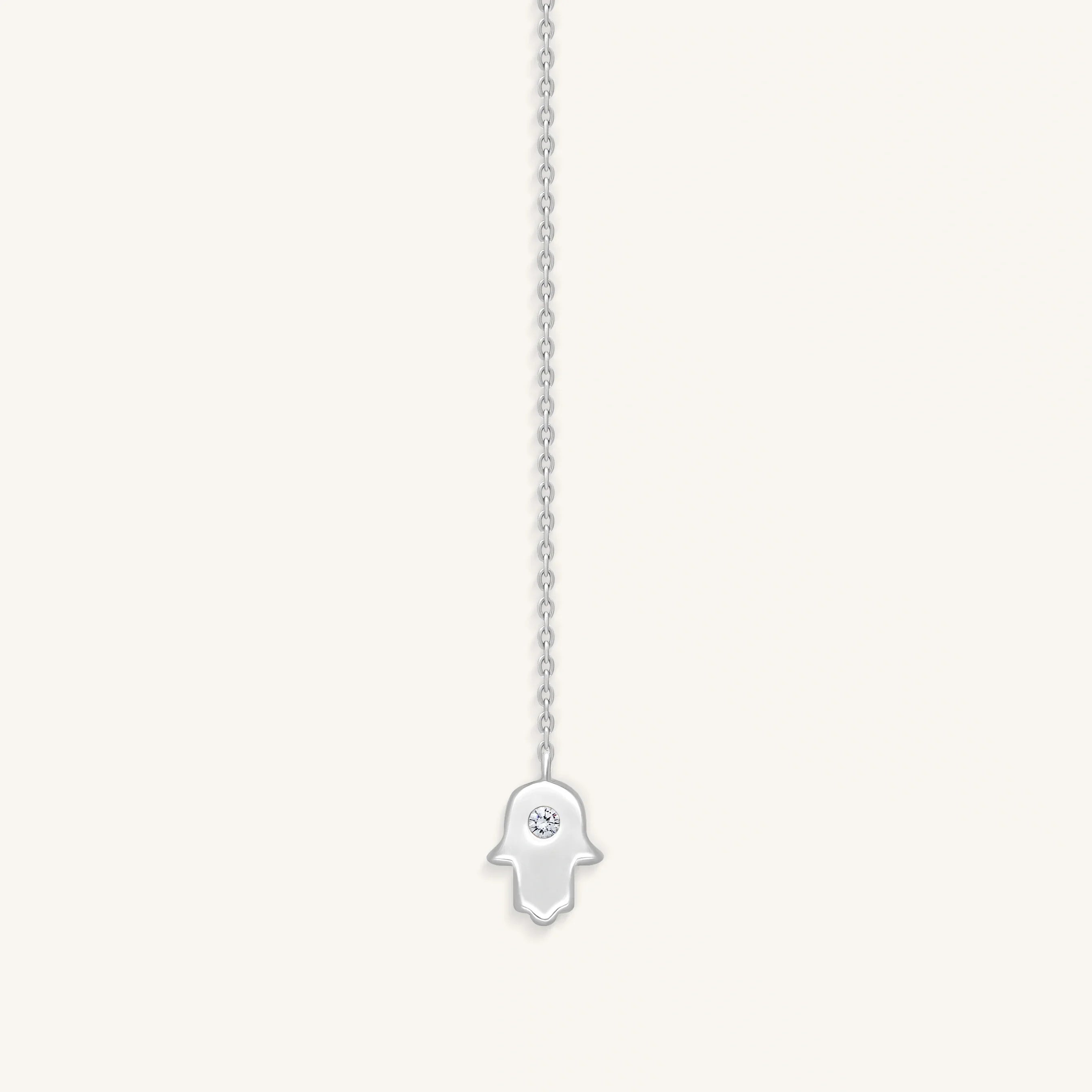 Forever Blessed Hamsa & Evil Eye Charm Silver Necklace