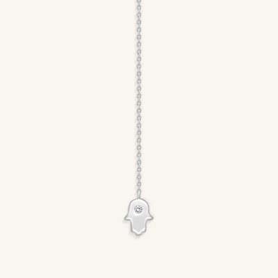 Forever Blessed Hamsa & Evil Eye Charm Silver Necklace