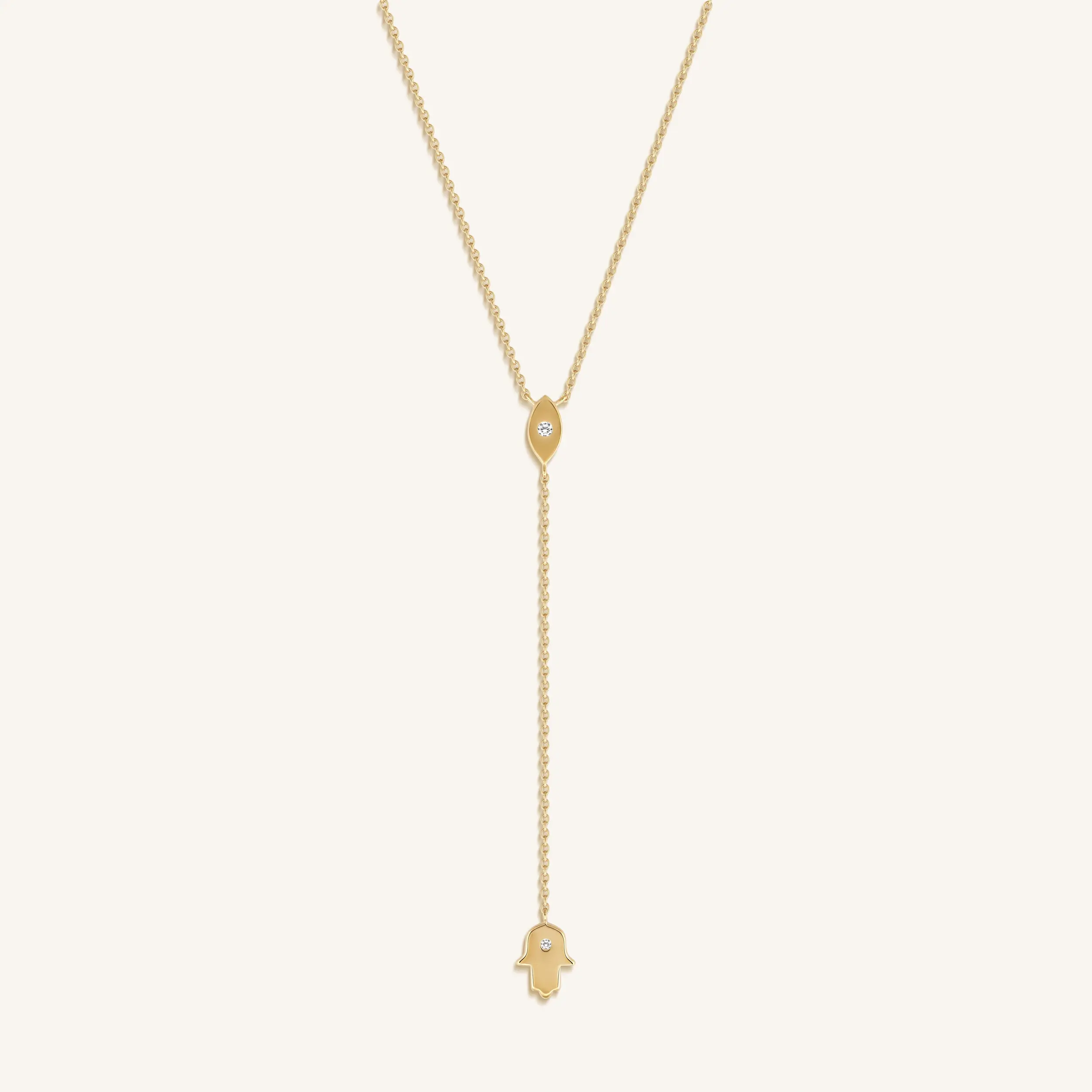 Gracious Guardian Gold Evil Eye & Hamsa Necklace