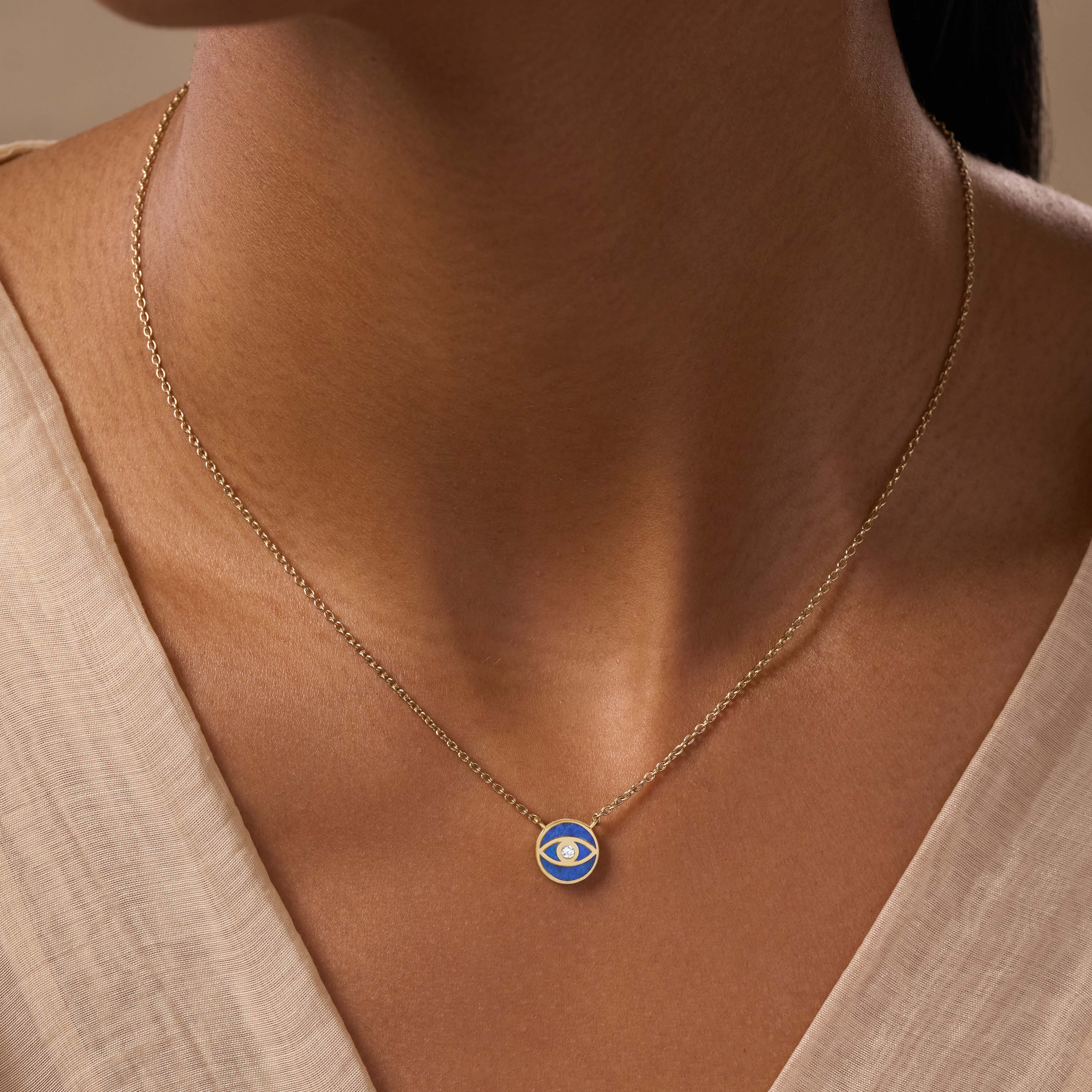 Wealth of Knowledge Lapis Lazuli Evil Eye Necklace