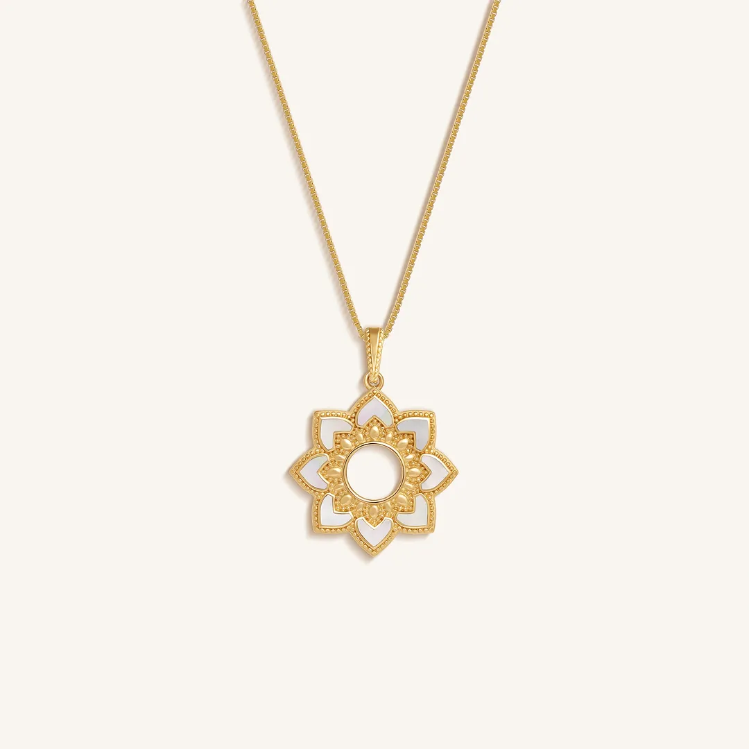 Serene Bloom Lotus Harmony Mother of Pearl Necklace