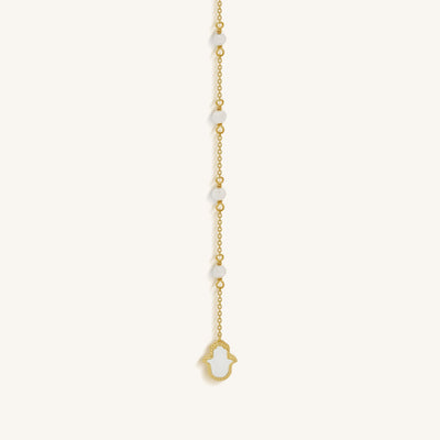 Fresh Ambition Moonstone Evil Eye & Hamsa Gold Necklace