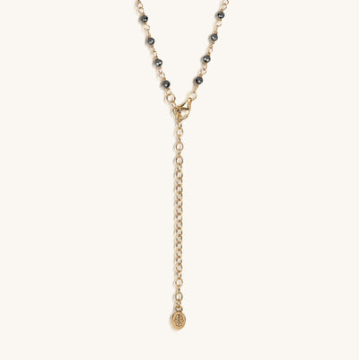 Unwavering Faith Cross - Hematite Rosary Necklace