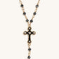 Unwavering Faith Cross - Hematite Rosary Necklace