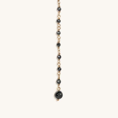 Unwavering Faith Cross - Hematite Rosary Necklace