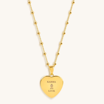 Grounded in Love - Black Onyx Heart Diamond Evil Eye Necklace