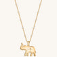 Infinite Wisdom - Gold Plated Elephant Pendant Necklace