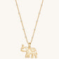 Infinite Wisdom - Gold Plated Elephant Pendant Necklace