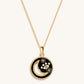 Nocturnal Power - Black Enamel Moon & Stars Necklace