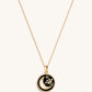 Nocturnal Power - Black Enamel Moon & Stars Necklace