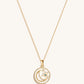 Celestial Impression - White Enamel Moon & Stars Necklace