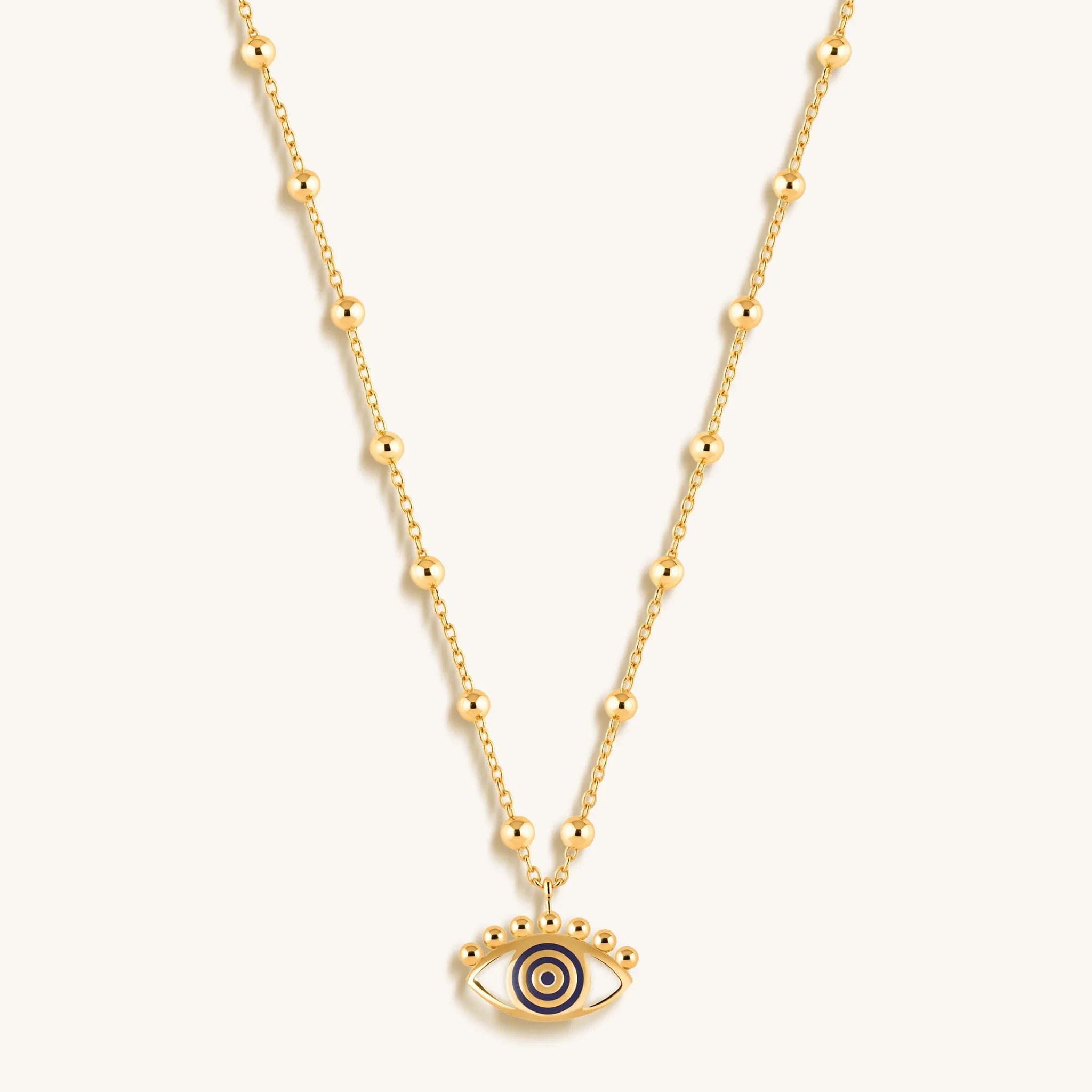 Cheerful Outlook - Enamel Evil Eye Pendant Necklace