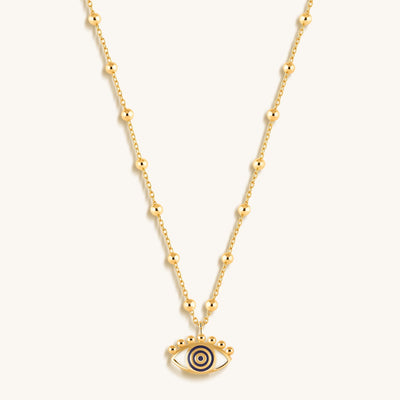 Cheerful Outlook - Enamel Evil Eye Pendant Necklace