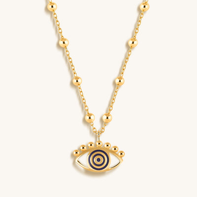 Cheerful Outlook - Enamel Evil Eye Pendant Necklace