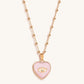 Harmonious Emotions - Mother Of Pearl Heart Evil Eye Necklace