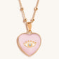 Harmonious Emotions - Mother Of Pearl Heart Evil Eye Necklace