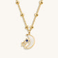 Guiding Energies - Gold Plated Moon & Star Necklace