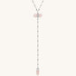 Guided by Love - Rose Quartz Silver Evil Eye Necklace