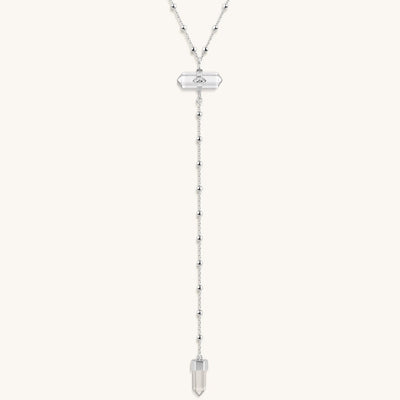 Clear Mind - Crystal Quartz Silver Evil Eye Necklace