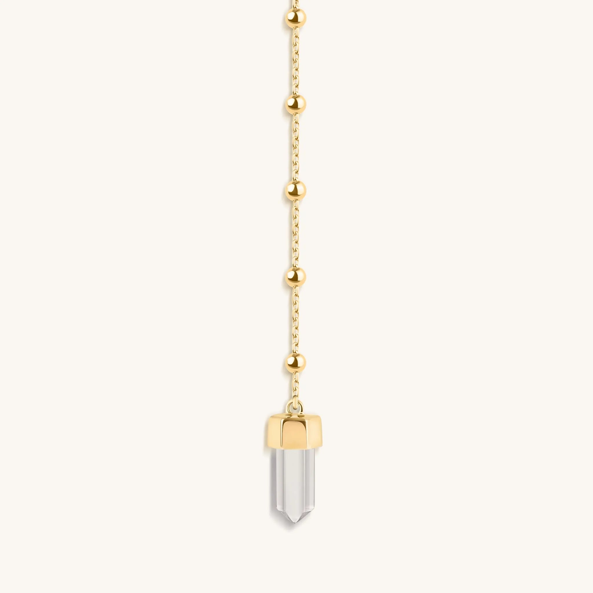 Clear Mind - Crystal Quartz Gold Evil Eye Necklace