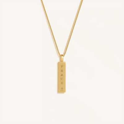 Harmonious Path Amethyst Peace Charm Gold Necklace