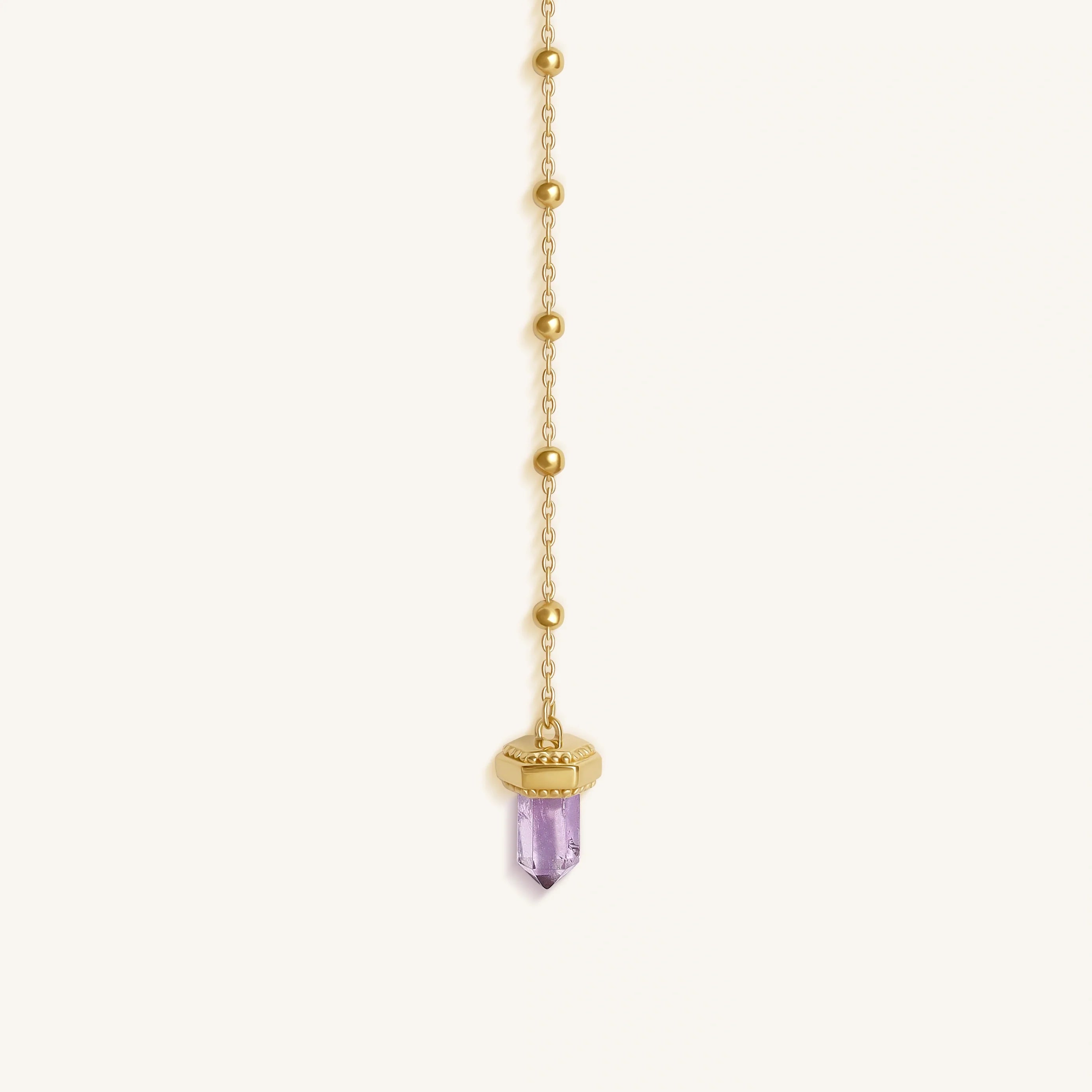 Sacred Remedy Gold Amethyst Evil Eye Necklace