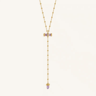 Sacred Remedy Gold Amethyst Evil Eye Necklace