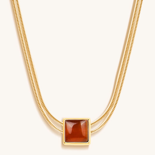 Renew & Energize - Garnet Evil Eye January Birthstone Necklace