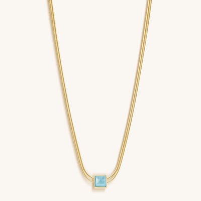 Nurture & Thrive - Aquamarine Evil Eye March Birthstone Necklace