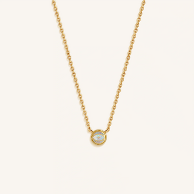 Aurora Whisper - Opal October Birthstone Gold Necklace