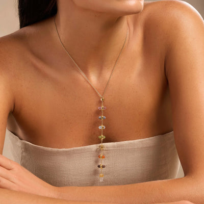 Magical Drops - Multi-Stone Chakra Lariat Necklace