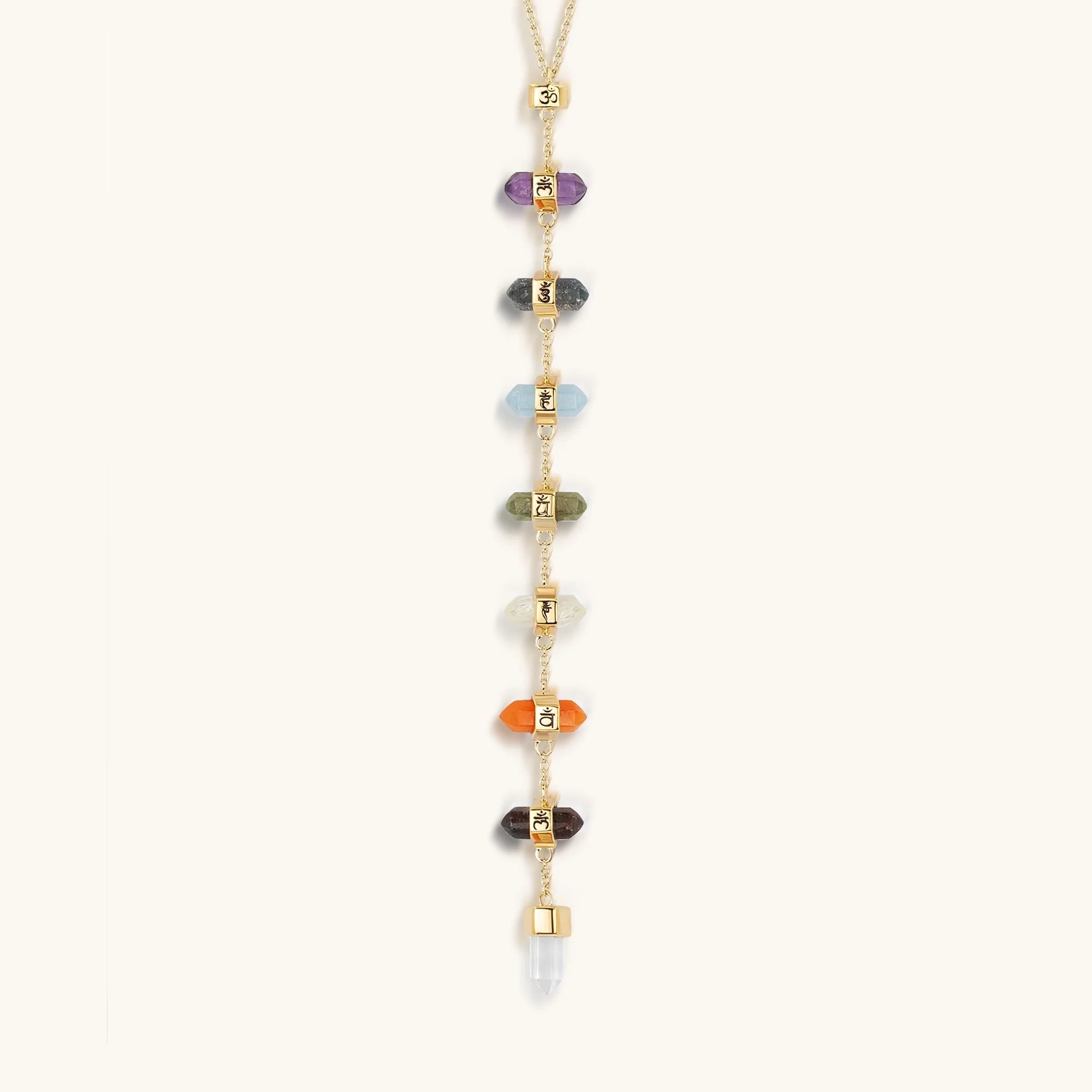 Magical Drops - Multi-Stone Chakra Lariat Necklace