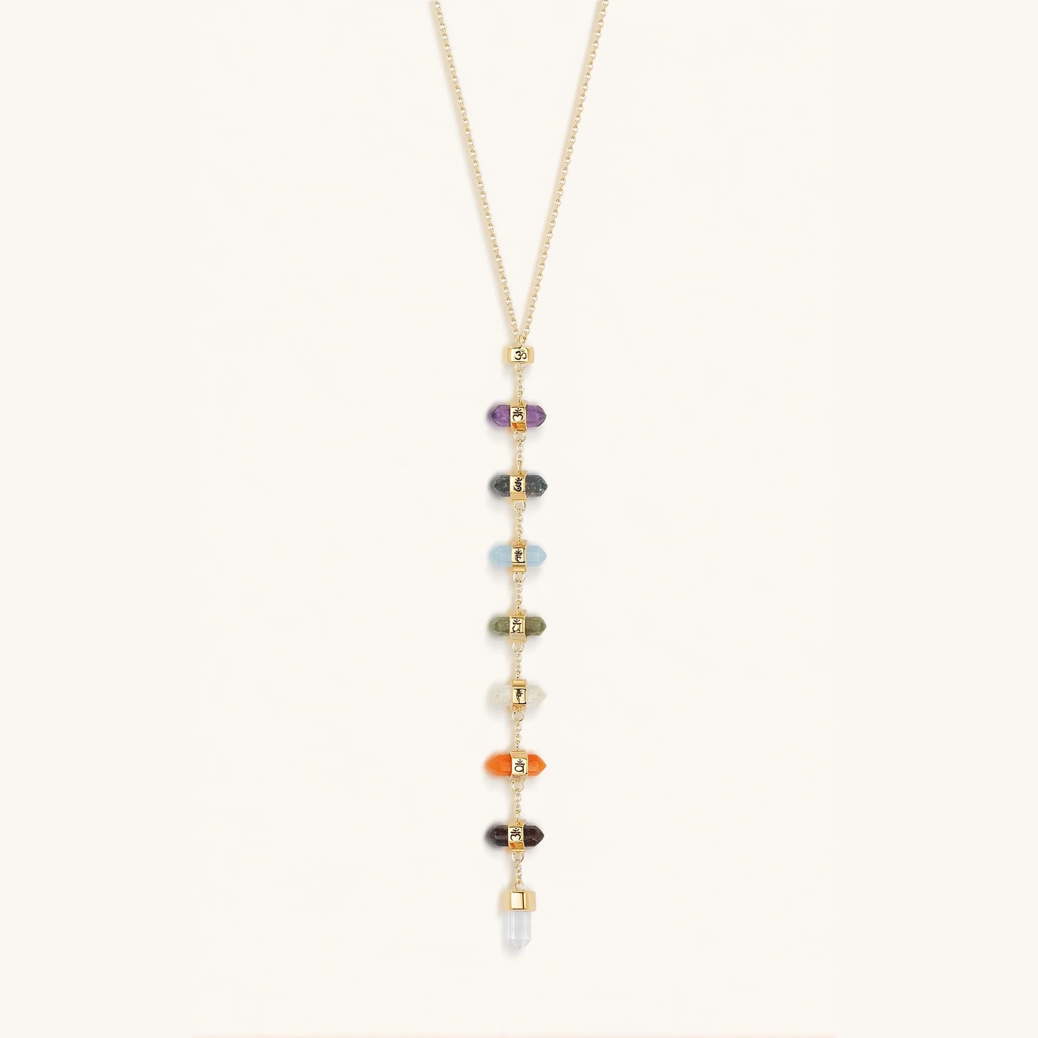 Magical Drops - Multi-Stone Chakra Lariat Necklace