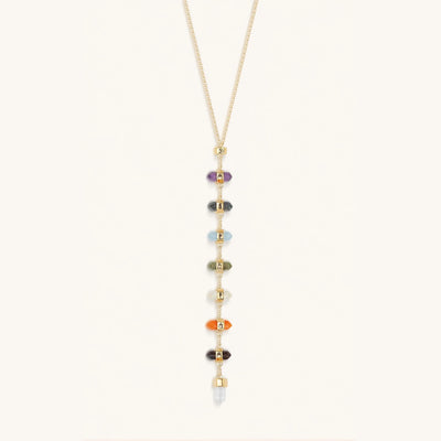 Magical Drops - Multi-Stone Chakra Lariat Necklace