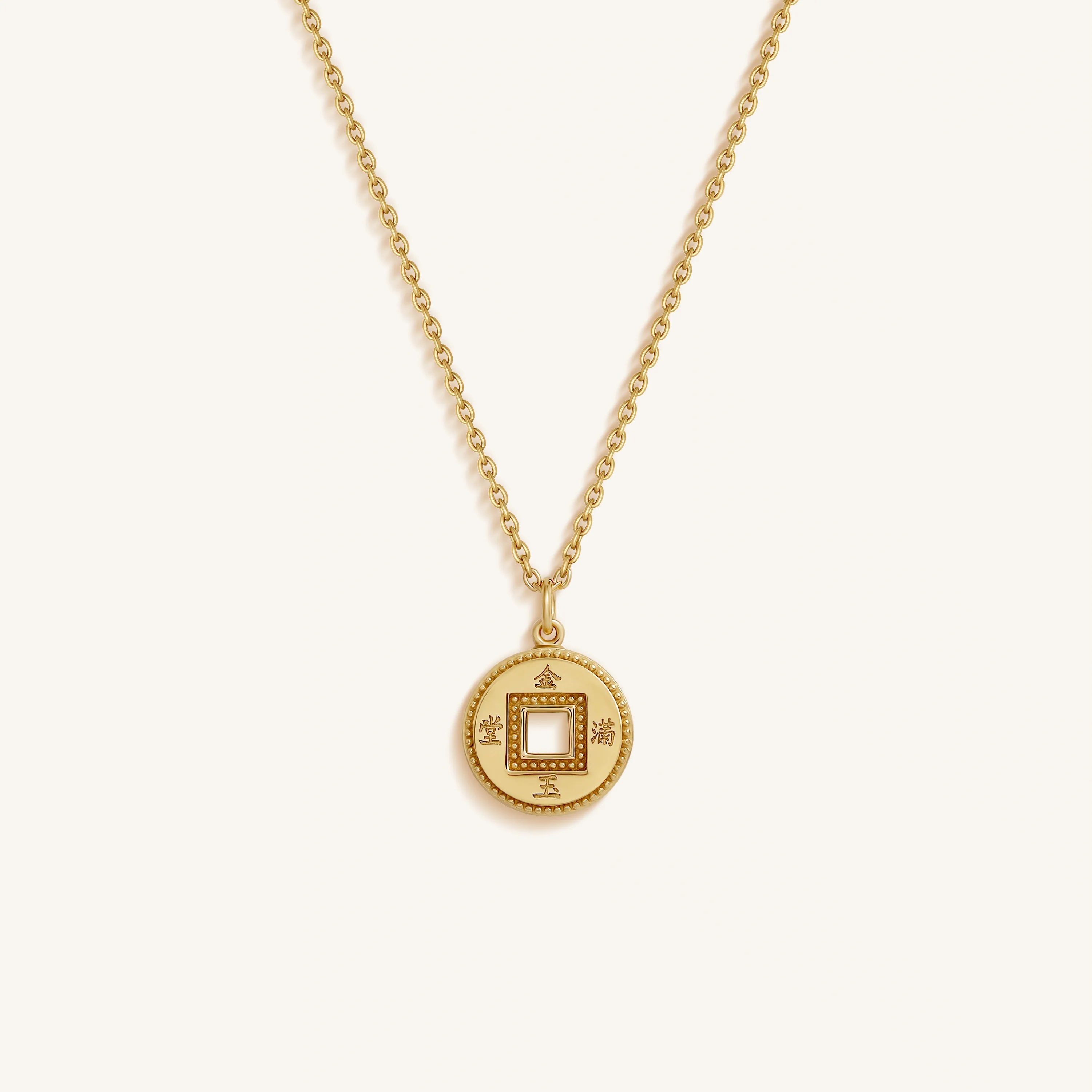 Radiant Fortune Gold Lucky Coin Necklace