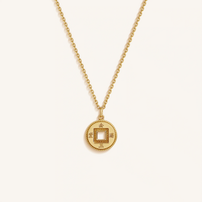 Radiant Fortune Gold Lucky Coin Necklace