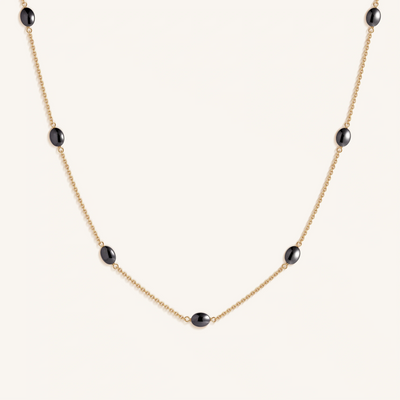 Tranquil Gleam – Hematite Statement Necklace