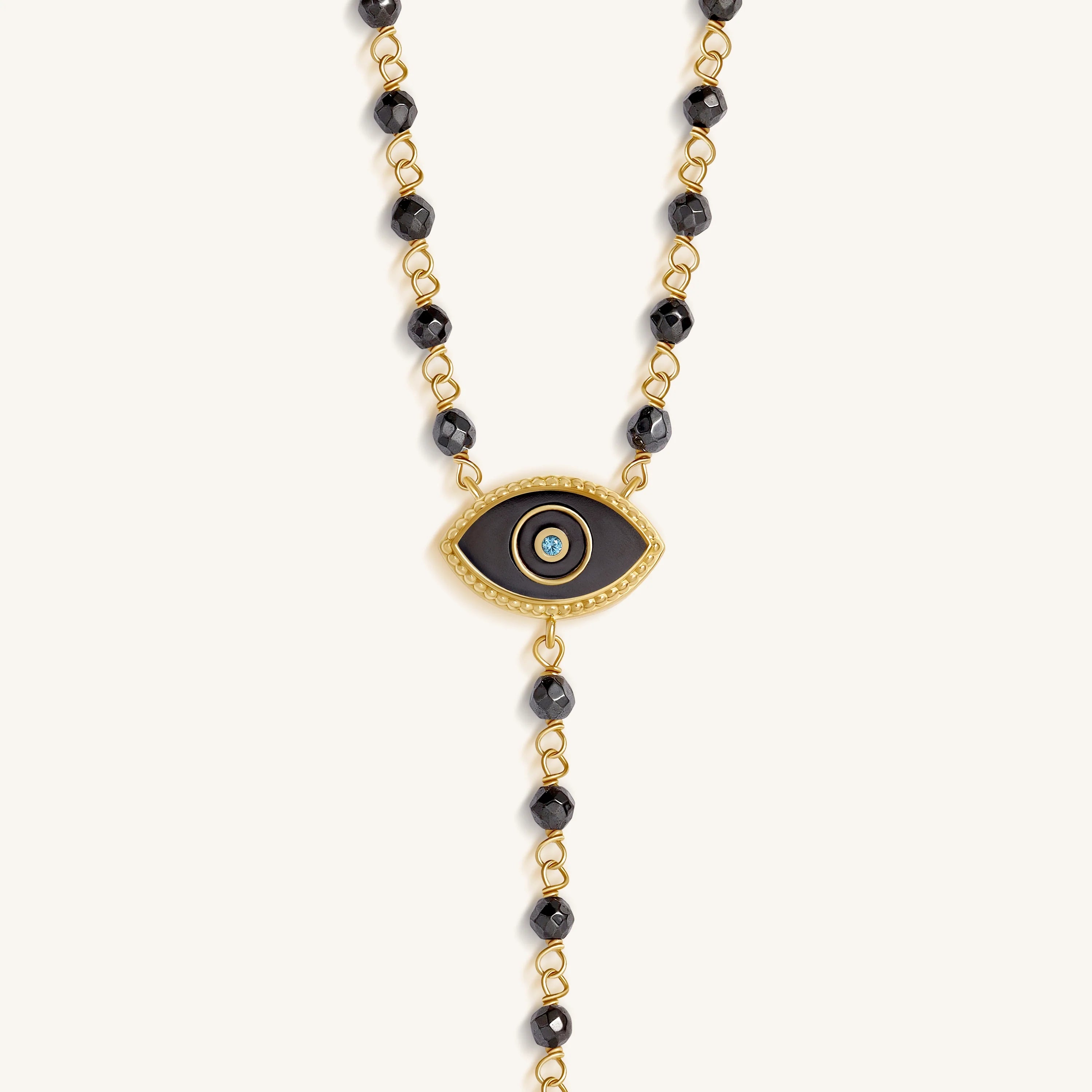 Celestial Ward Aquamarine & Hematite Necklace