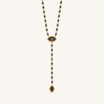 Celestial Ward Aquamarine & Hematite Necklace