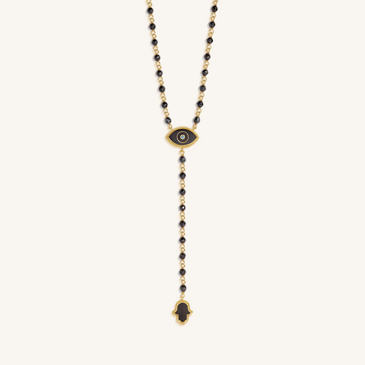 Celestial Ward Aquamarine & Hematite Necklace